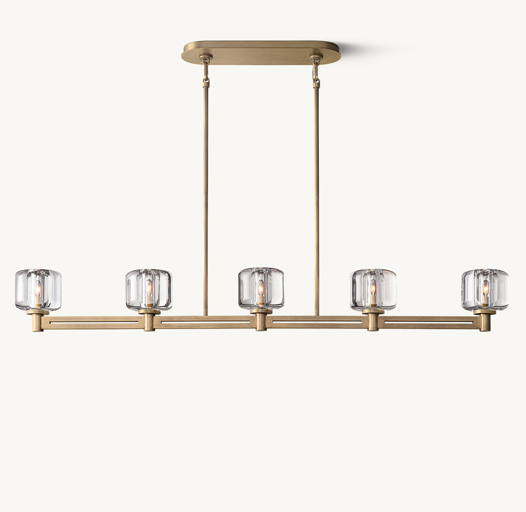Sculptural Demaret Linear Chandelier, alternate view