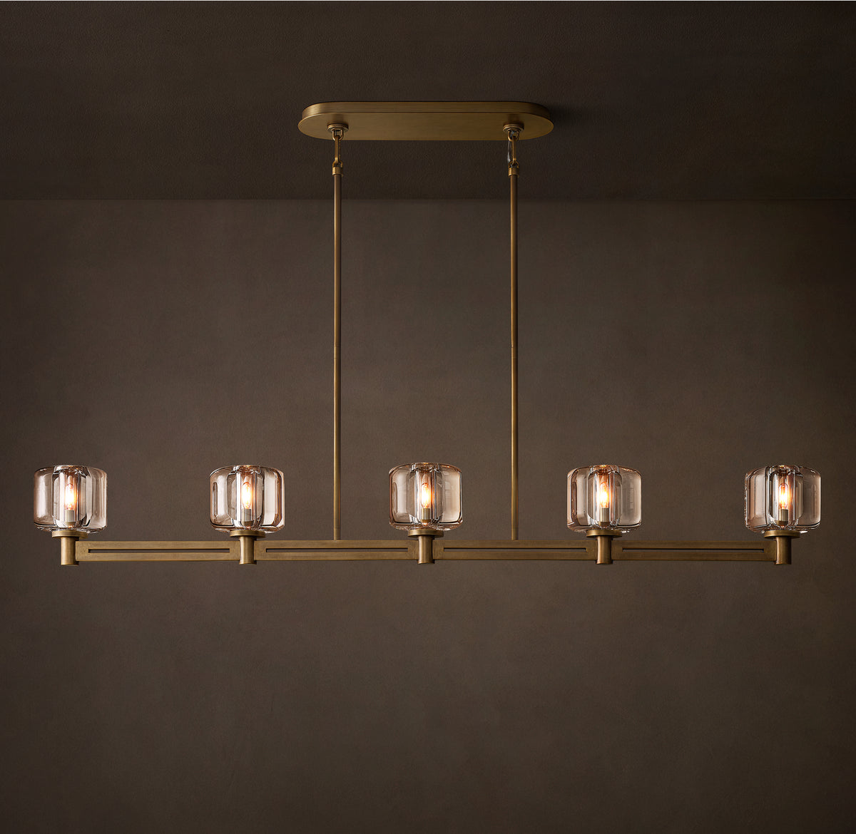 Sculptural Demaret Linear Chandelier