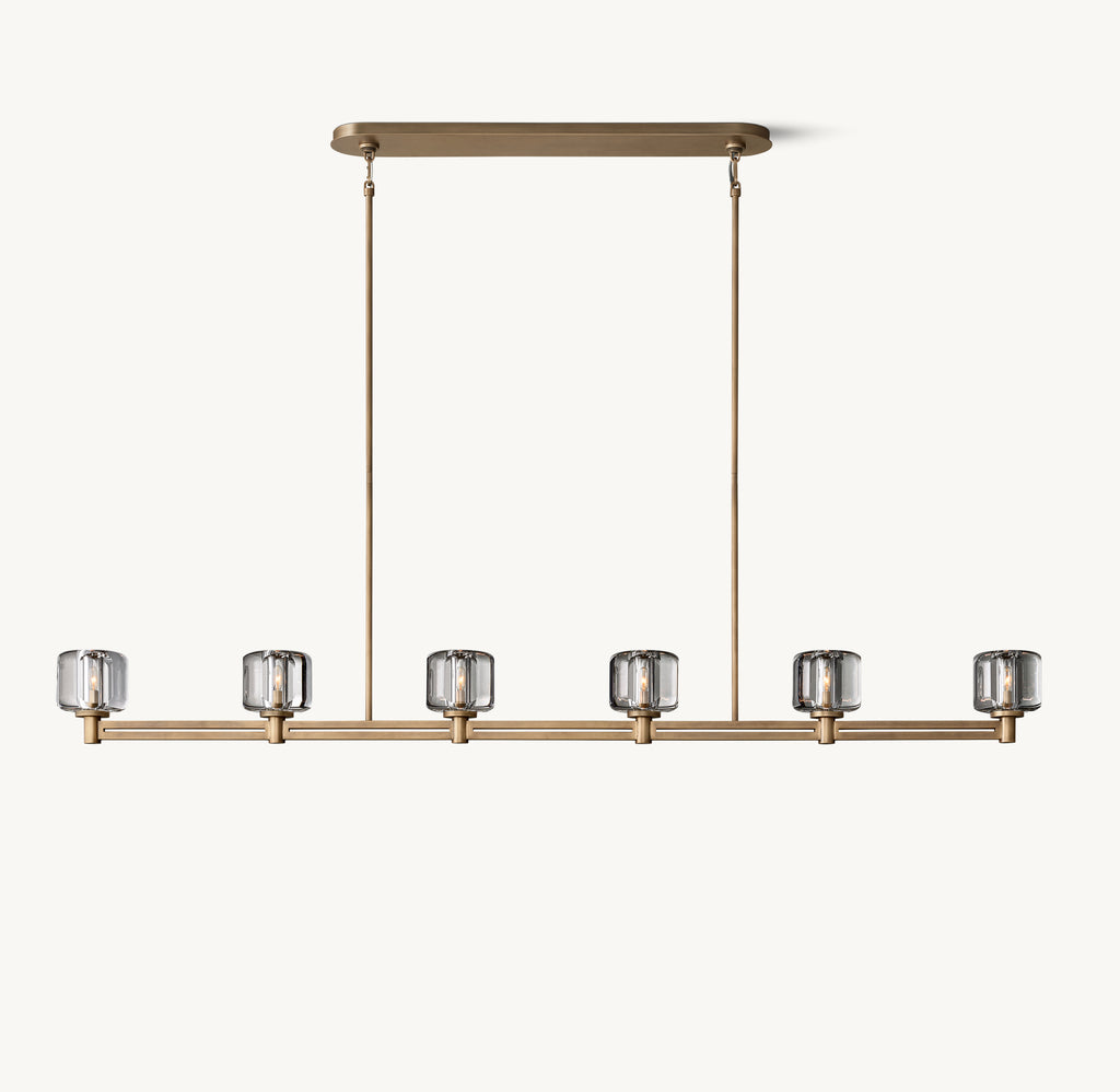Sculptural Demaret Linear Chandelier, alternate view