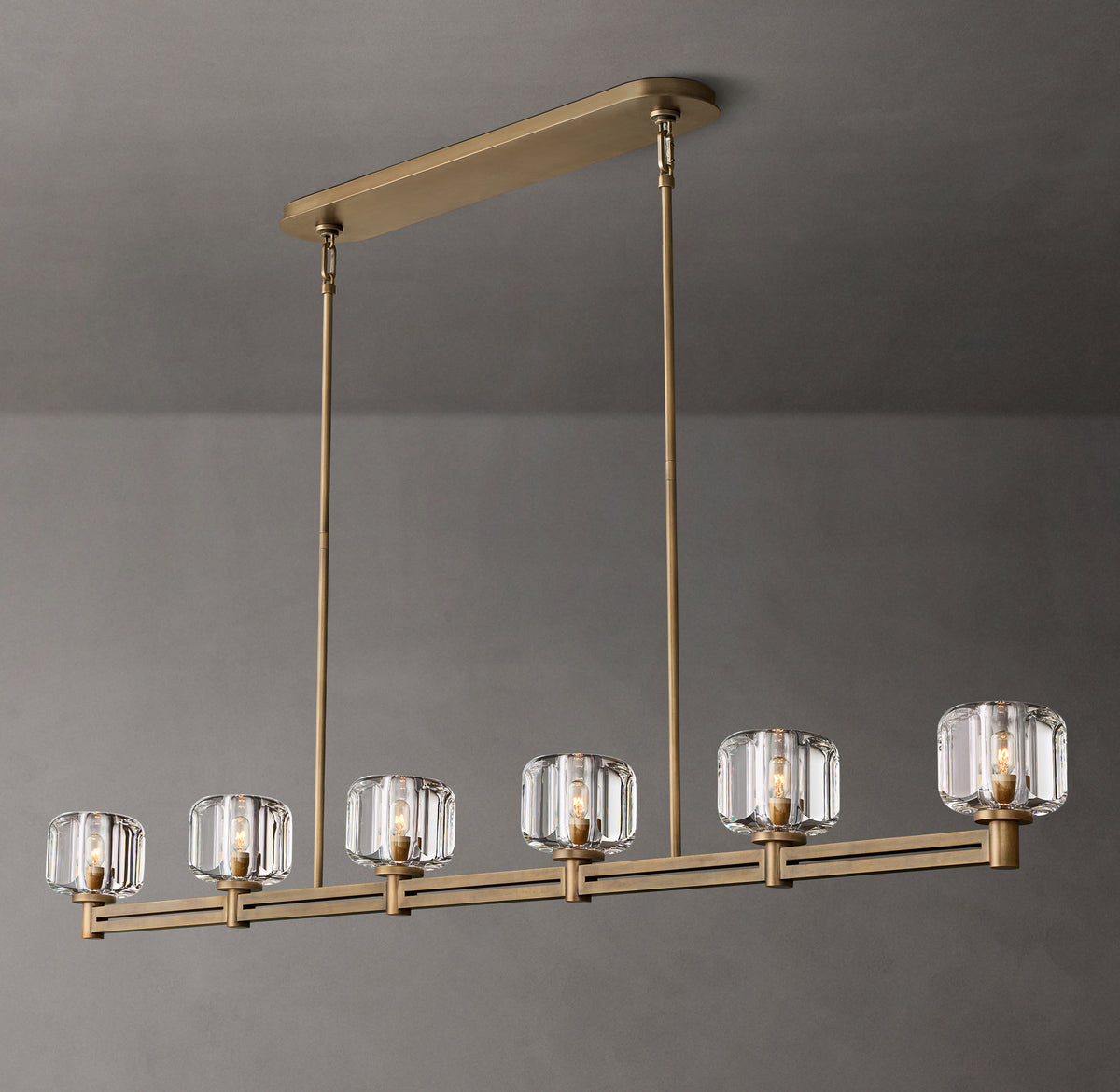 Sculptural Demaret Linear Chandelier