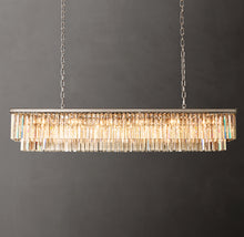 Artisan 1920s Odeon Rectangular Chandelier – 72" Polished Nickel