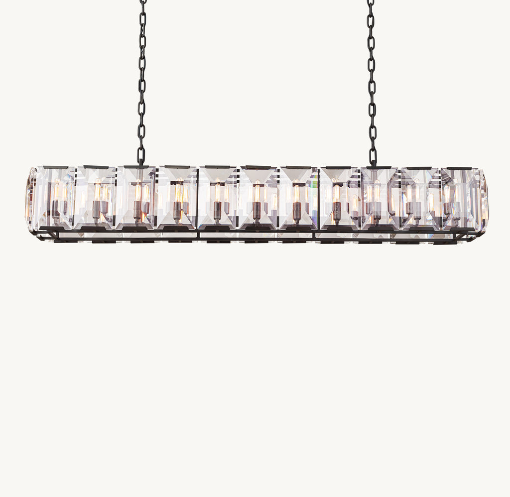 Signature Harlow Crystal Rectangular Chandelier, alternate view