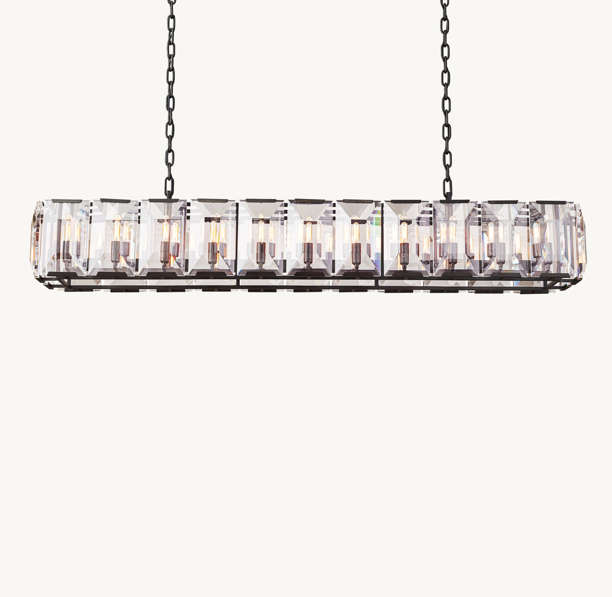 Signature Harlow Crystal Rectangular Chandelier, alternate view