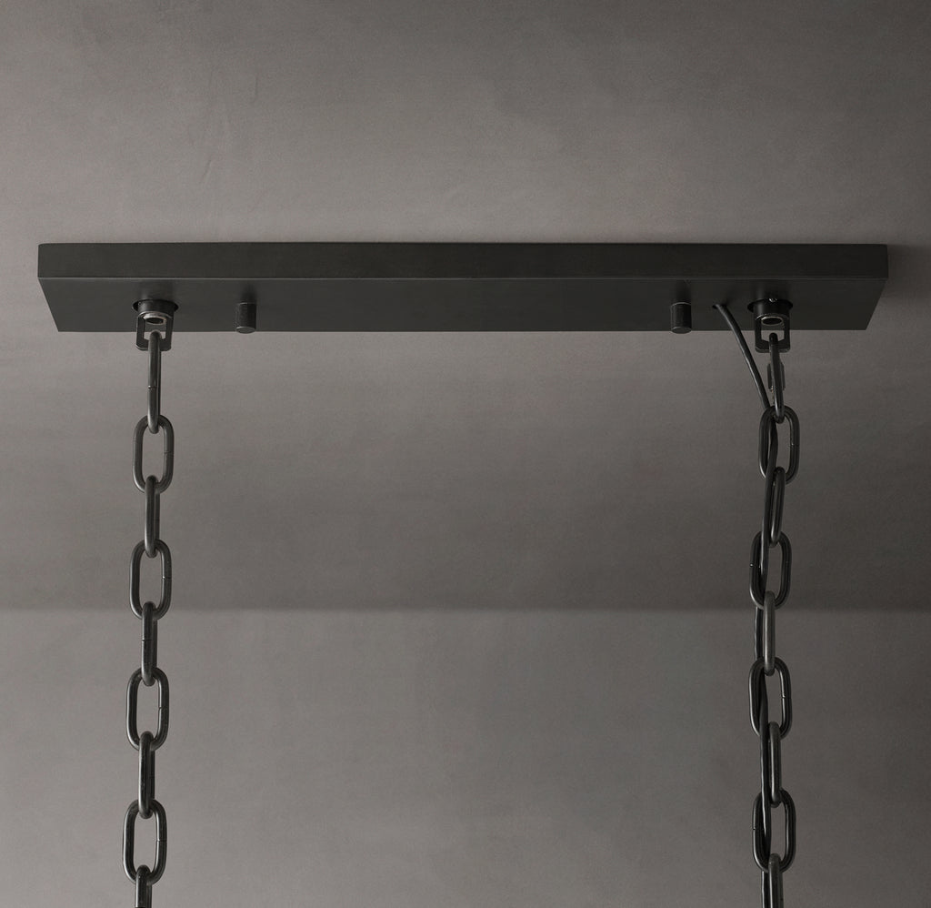 Signature Harlow Crystal Rectangular Chandelier – 42" Iron