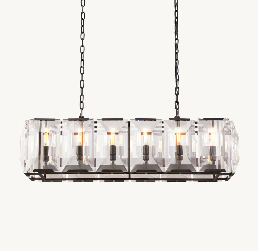 Signature Harlow Crystal Rectangular Chandelier, alternate view