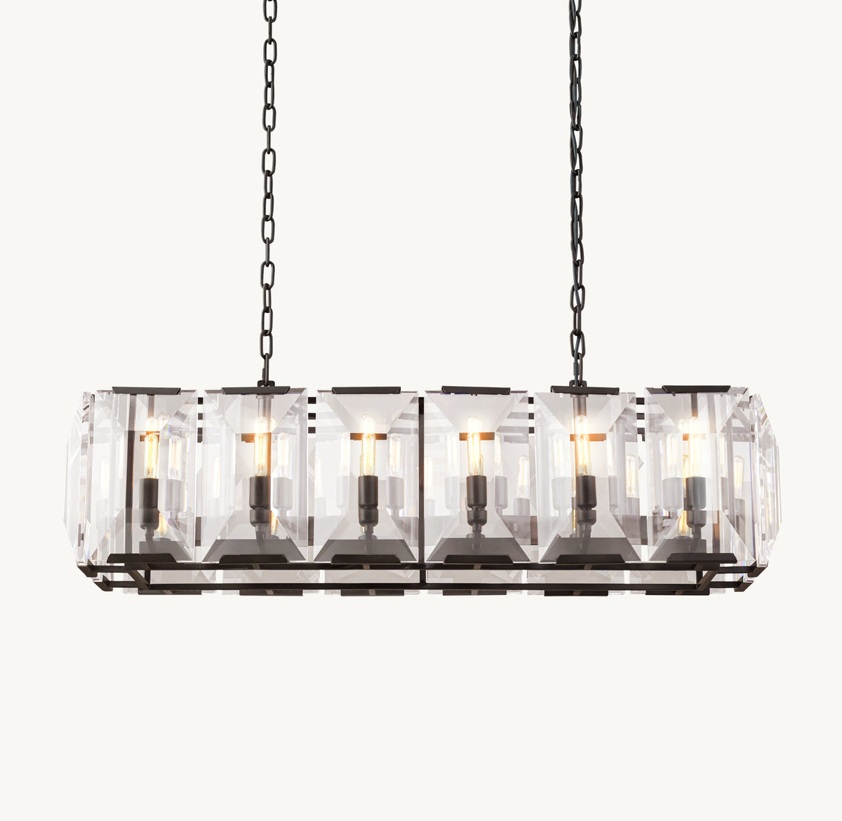 Signature Harlow Crystal Rectangular Chandelier, alternate view