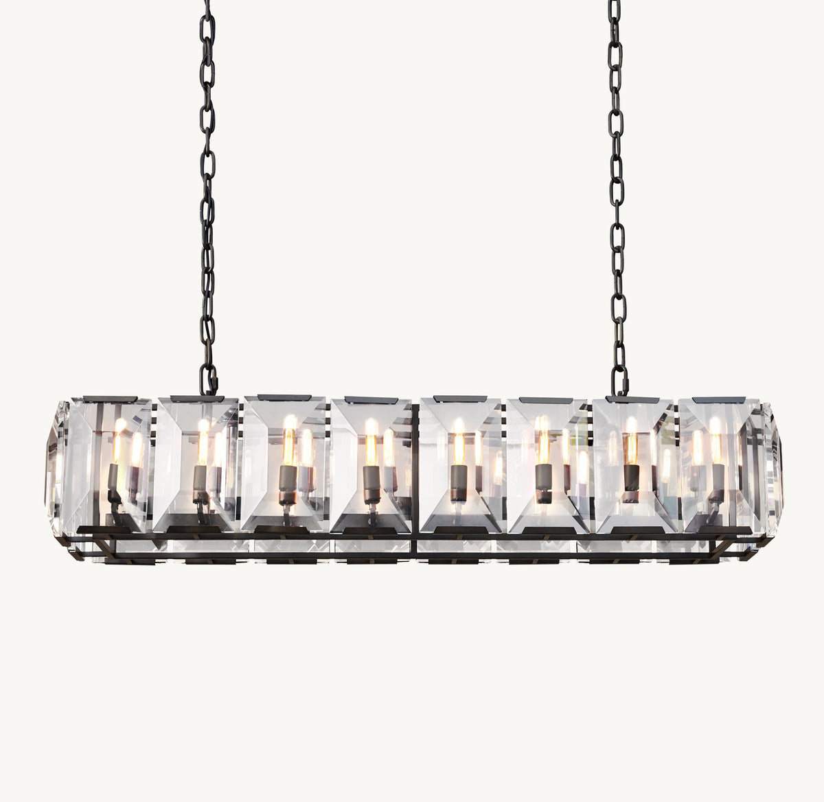 Signature Harlow Crystal Rectangular Chandelier, alternate view