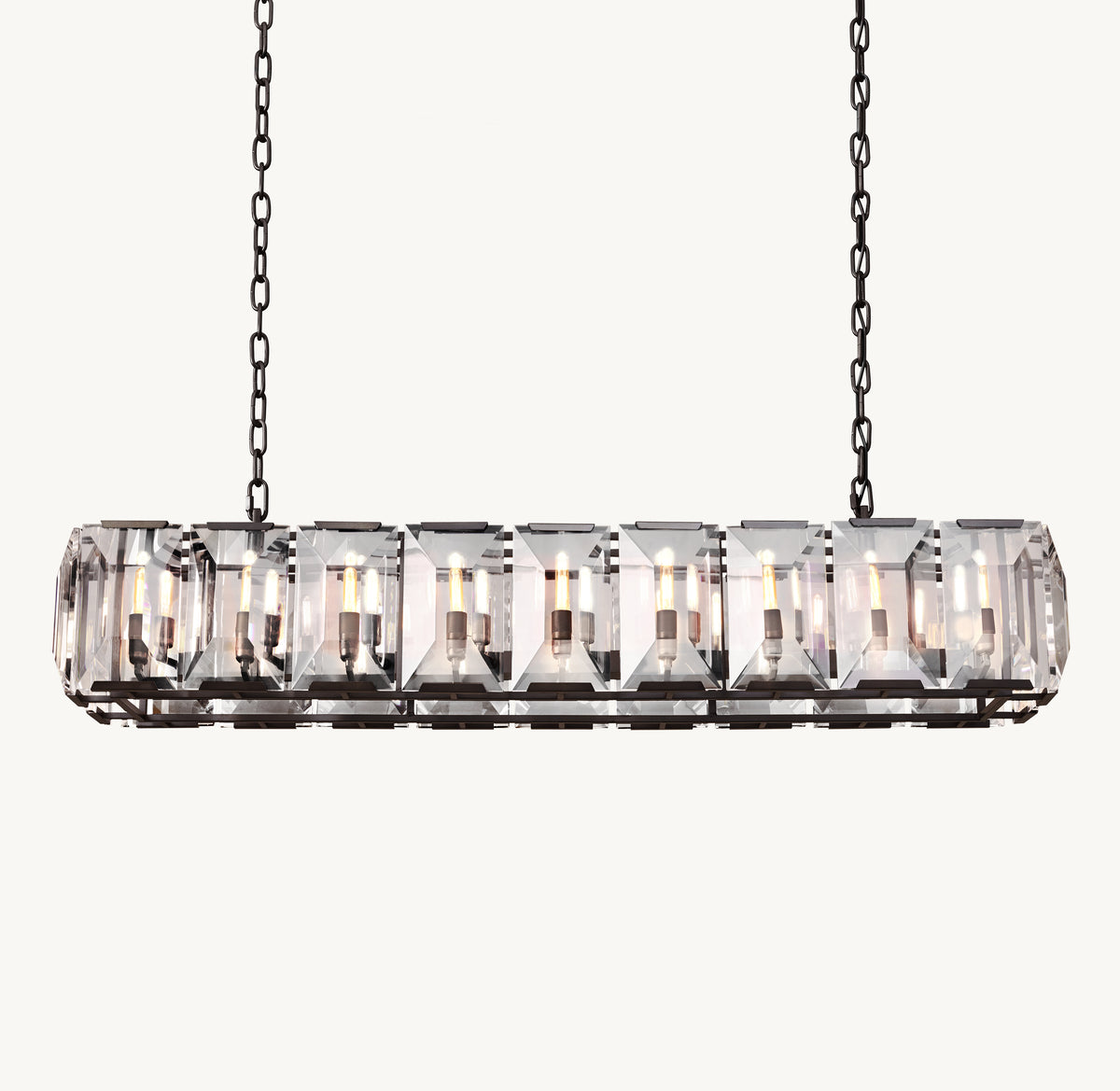Signature Harlow Crystal Rectangular Chandelier, alternate view
