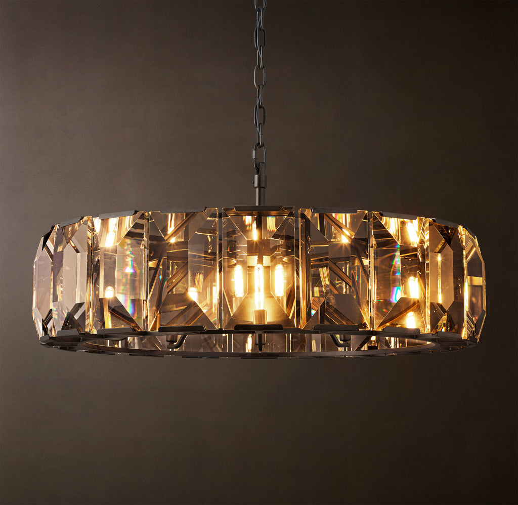 Signature Harlow Crystal Round Chandelier – 43" Iron