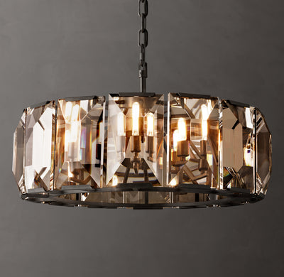 Signature Harlow Crystal Round Chandelier – 31" Iron