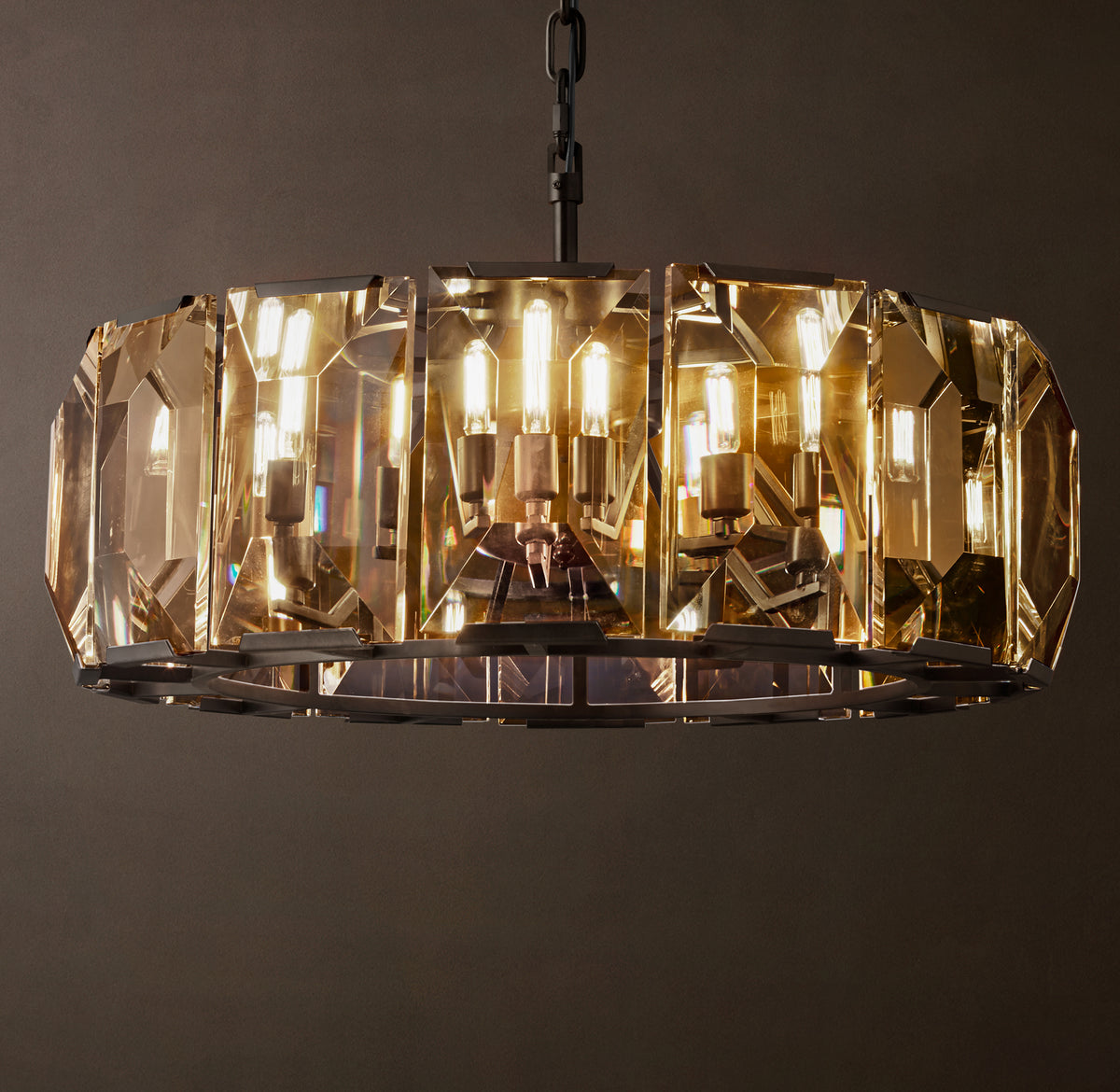 Signature Harlow Crystal Round Chandelier – 31" Iron