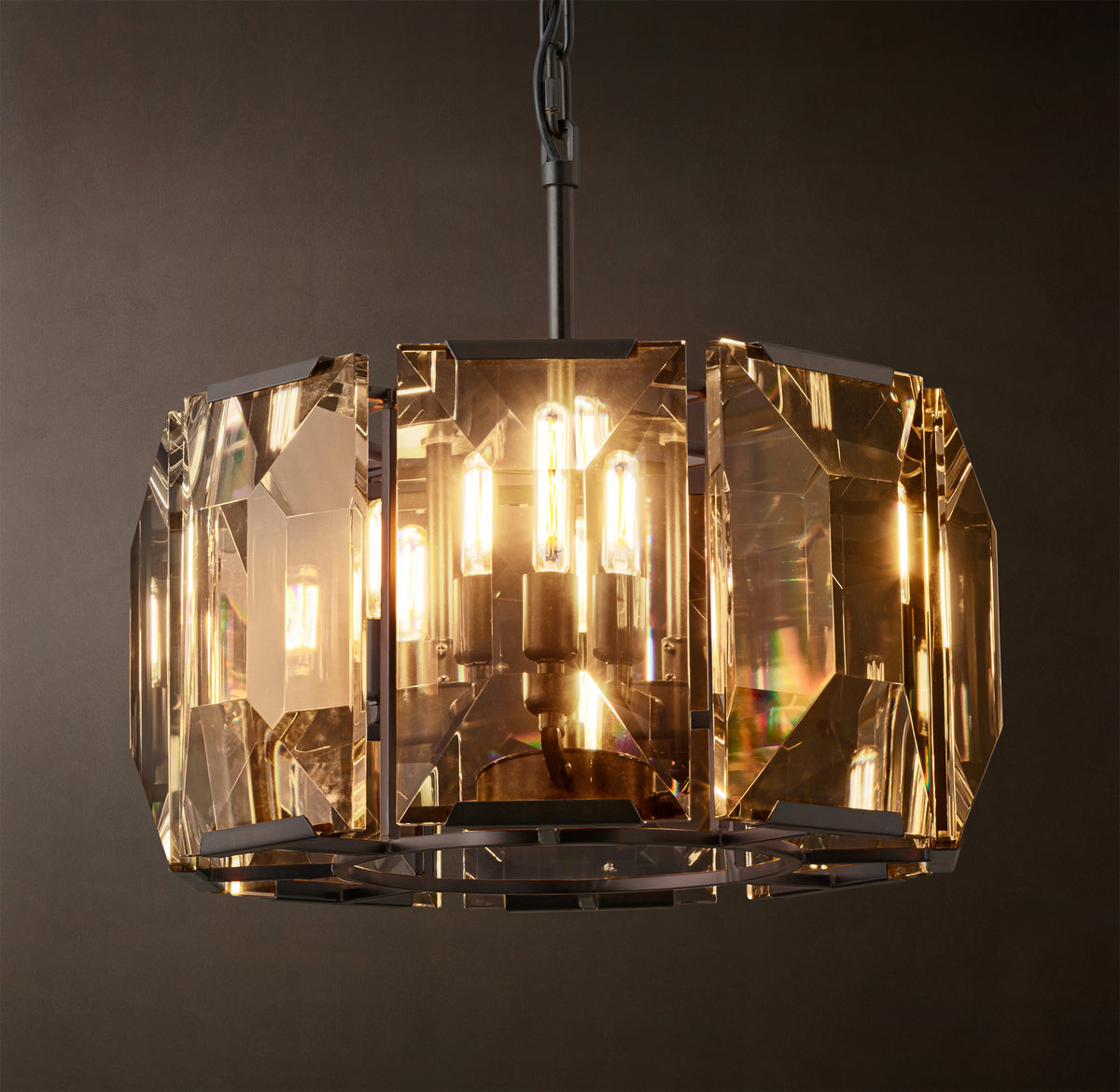 Signature Harlow Crystal Round Chandelier – 19" Iron