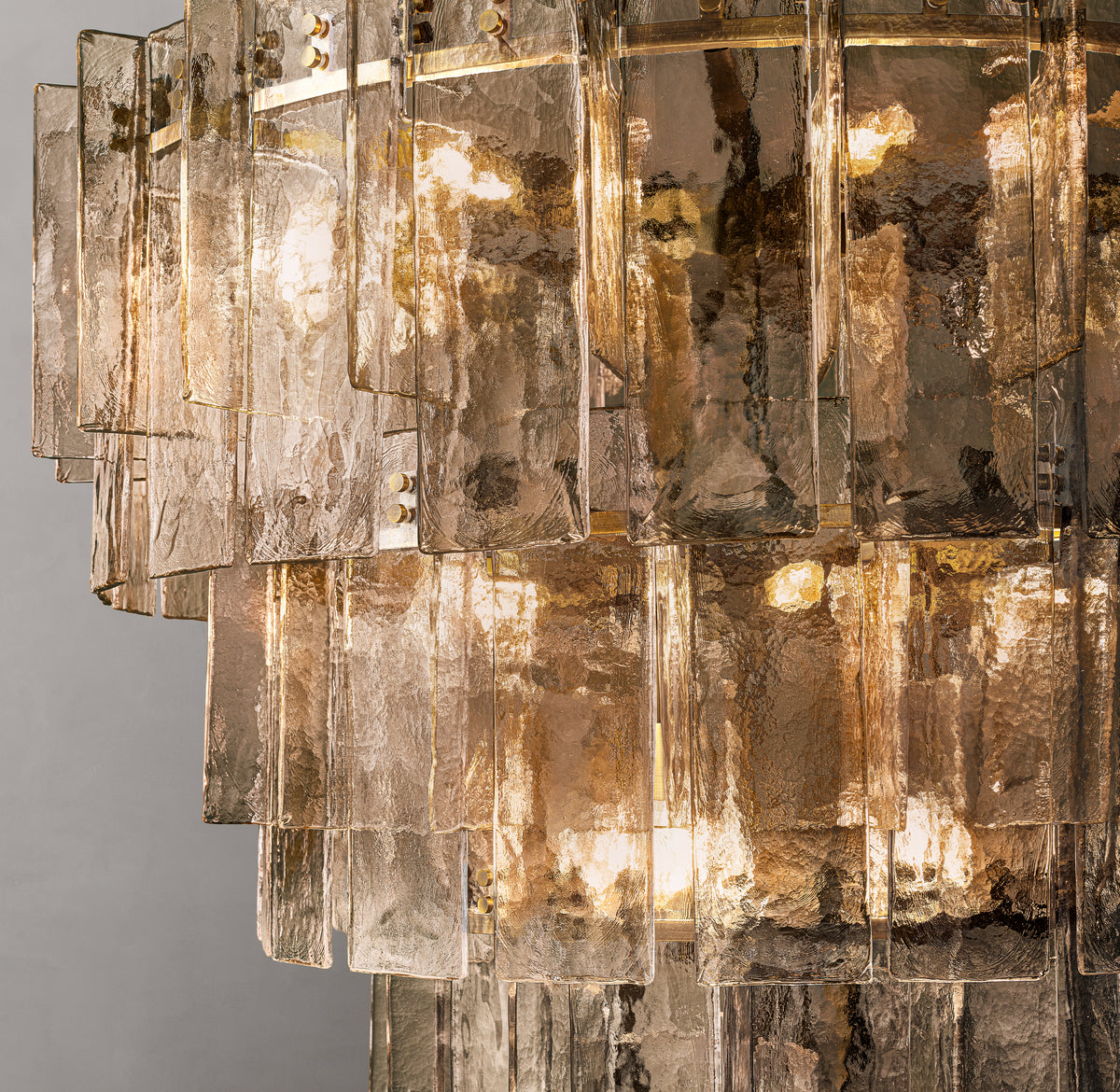 Signature Lattice Smoke Glass Tiered Round Chandelier – 47"