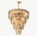 Signature Lattice Smoke Glass Tiered Round Chandelier