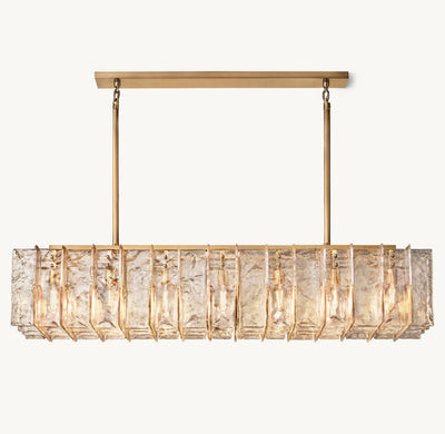 Signature Lattice Smoke Glass Rectangular Chandelier – 67"