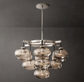 Sculptural Cabrette Clear Glass Round Chandelier