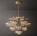 Sculptural Cabrette Clear Glass Round Chandelier