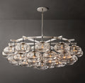 Sculptural Cabrette Clear Glass Round Chandelier