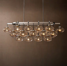 Sculptural Cabrette Clear Glass Linear Chandelier