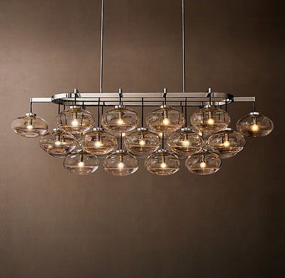 Sculptural Cabrette Clear Glass Linear Chandelier