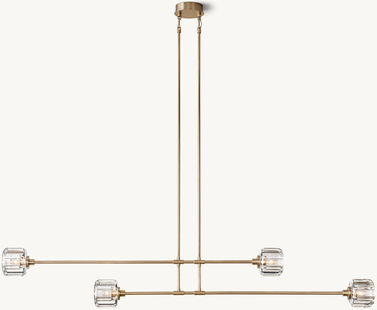 Sculptural Demaret Mobile Linear Chandelier, alternate view