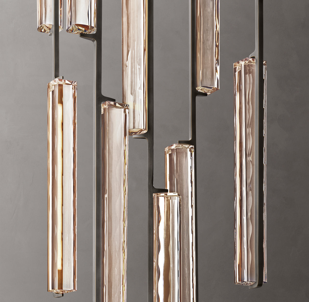 Sculptural Audubon Crystal Round Chandelier