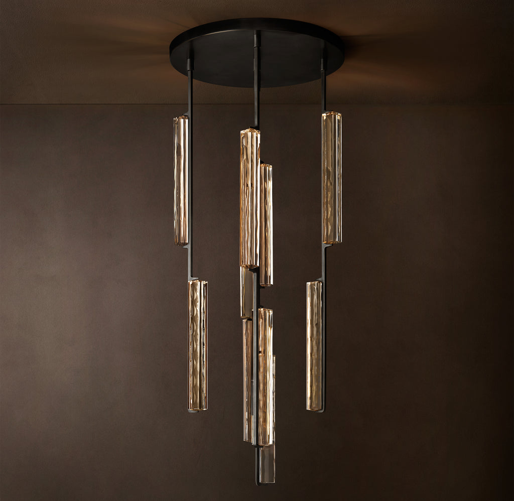 Sculptural Audubon Crystal Round Chandelier, alternate view