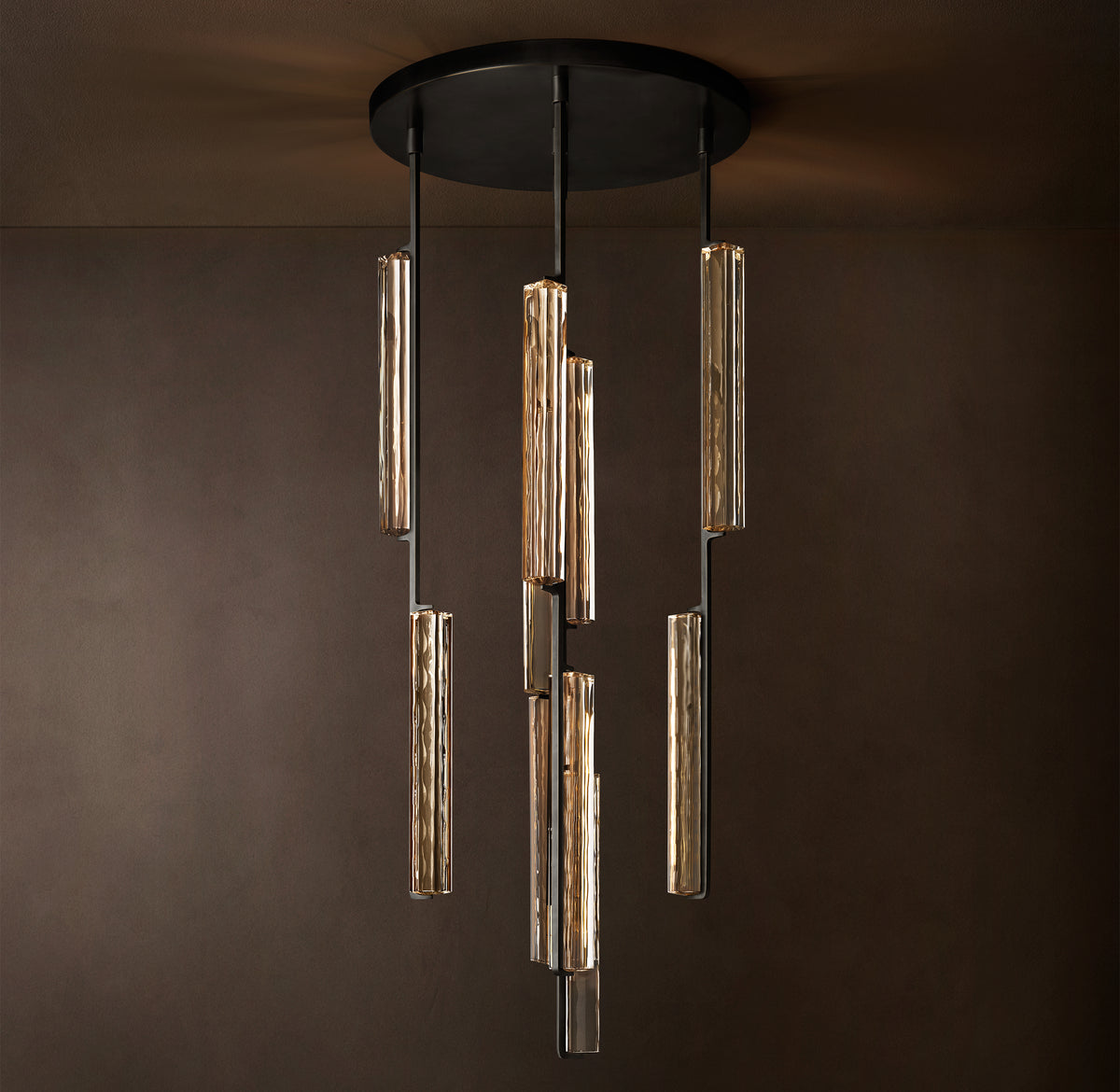 Sculptural Audubon Crystal Round Chandelier, alternate view