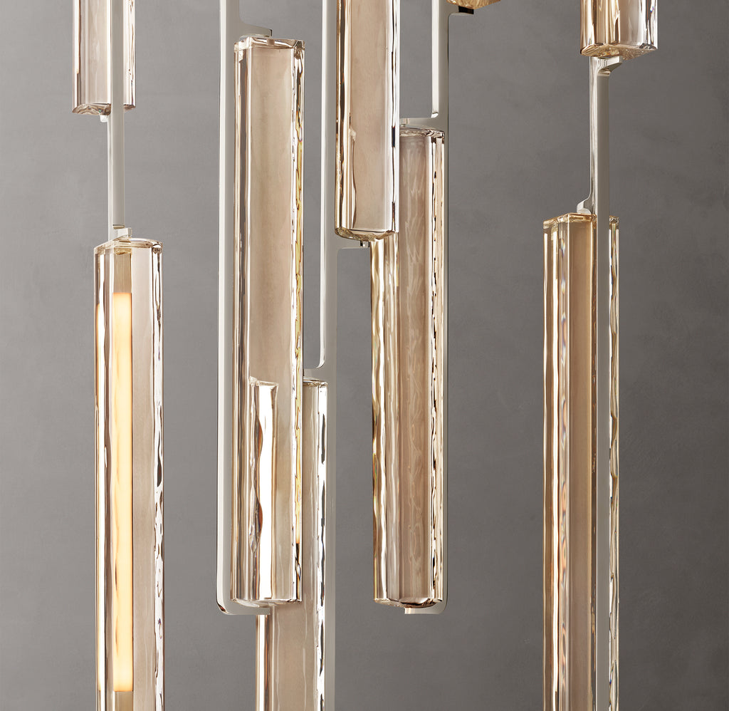 Sculptural Audubon Crystal Round Chandelier