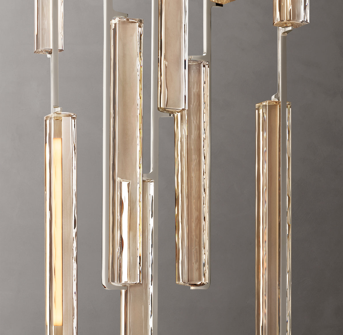 Sculptural Audubon Crystal Round Chandelier