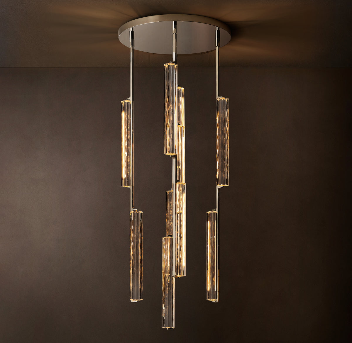 Sculptural Audubon Crystal Round Chandelier, alternate view