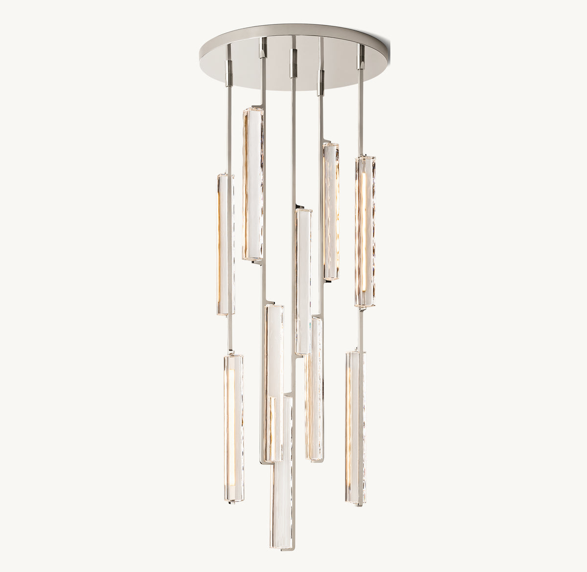 Sculptural Audubon Crystal Round Chandelier