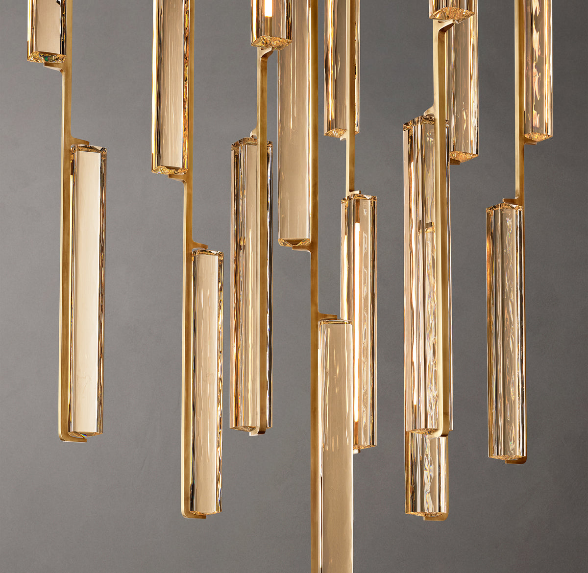 Sculptural Audubon Crystal Round Chandelier