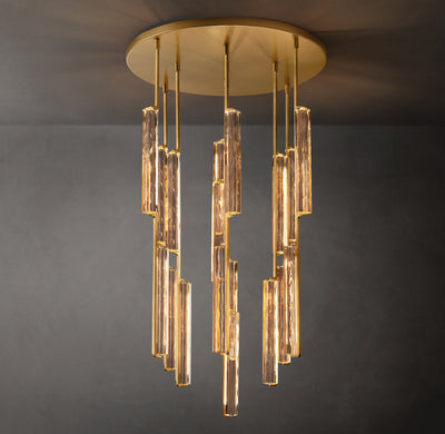 Sculptural Audubon Crystal Round Chandelier