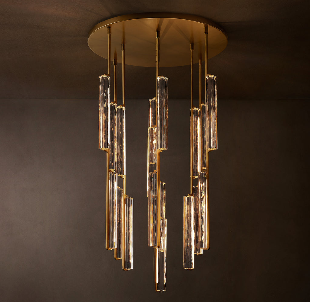 Sculptural Audubon Crystal Round Chandelier, alternate view