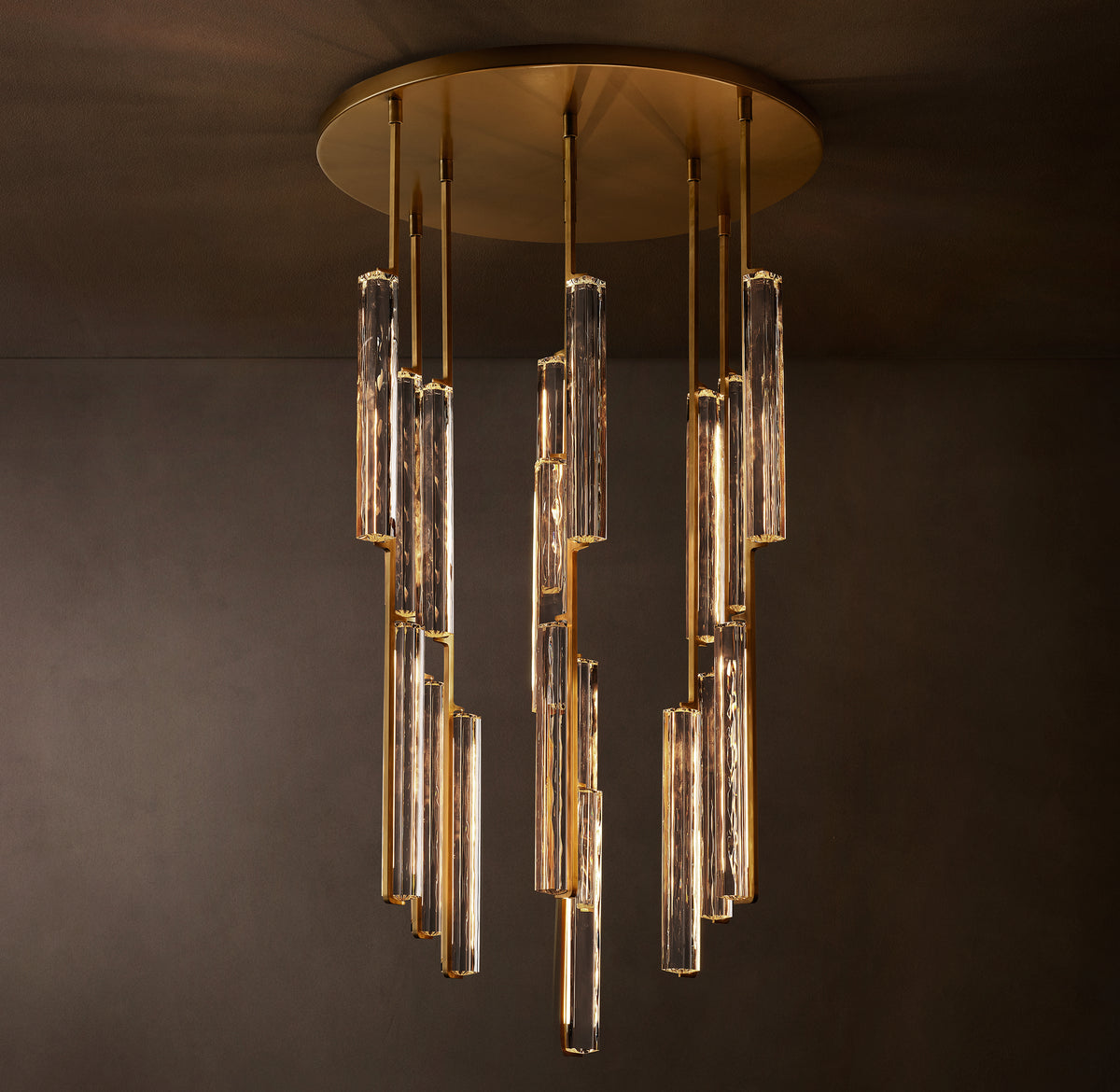 Sculptural Audubon Crystal Round Chandelier, alternate view