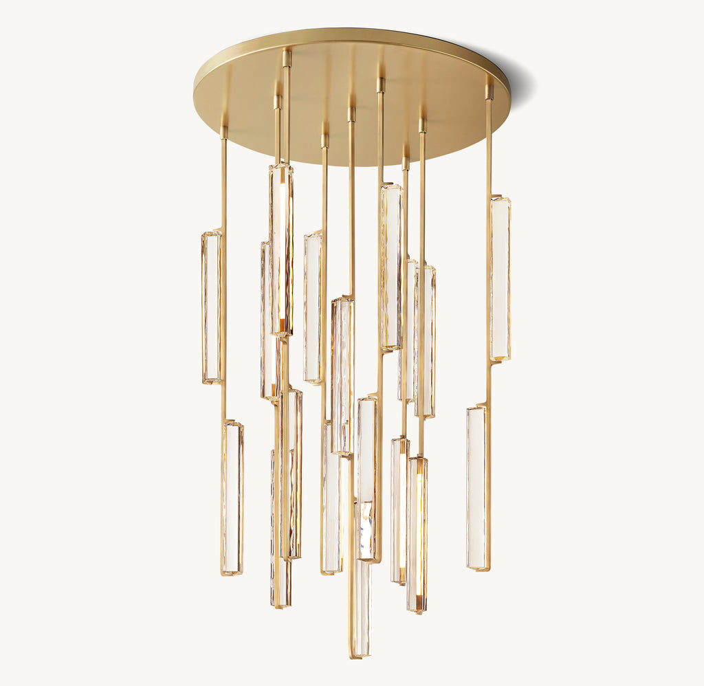Sculptural Audubon Crystal Round Chandelier