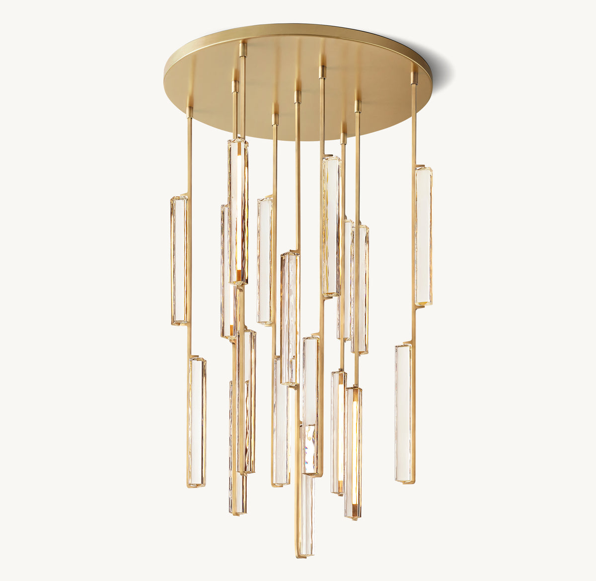 Sculptural Audubon Crystal Round Chandelier