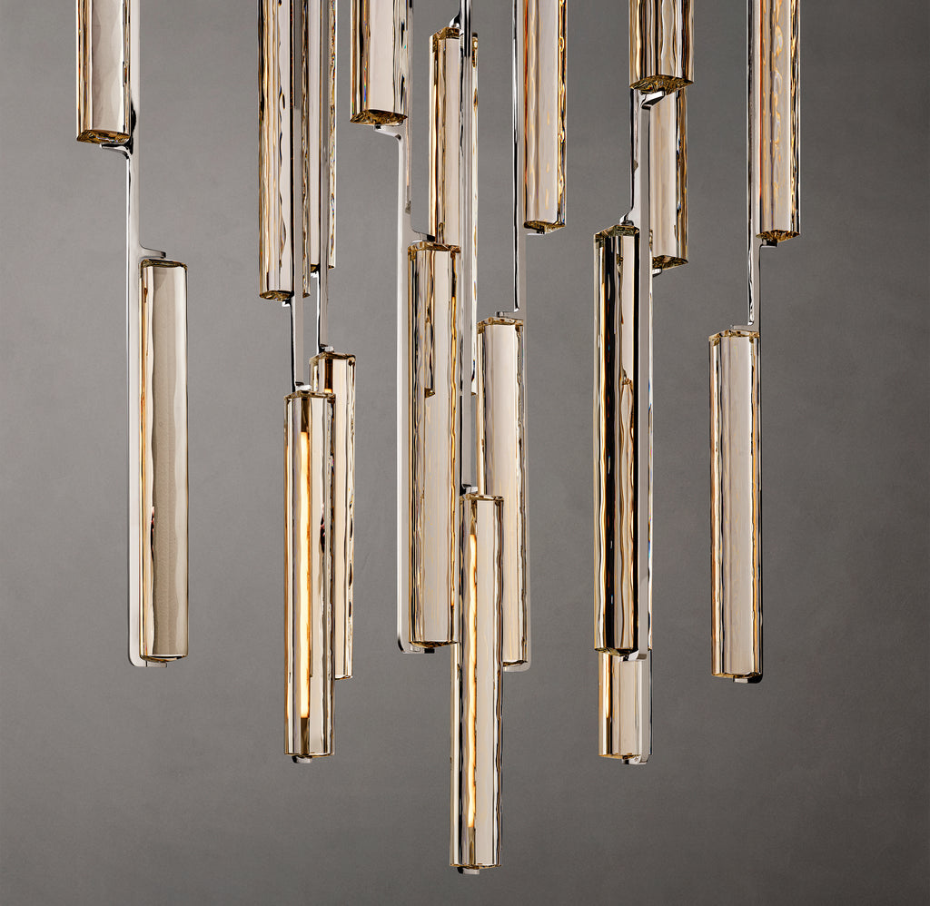 Sculptural Audubon Crystal Round Chandelier