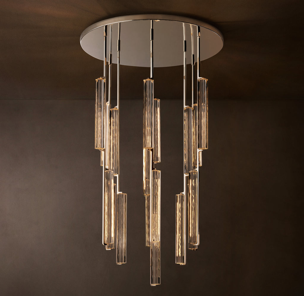 Sculptural Audubon Crystal Round Chandelier, alternate view