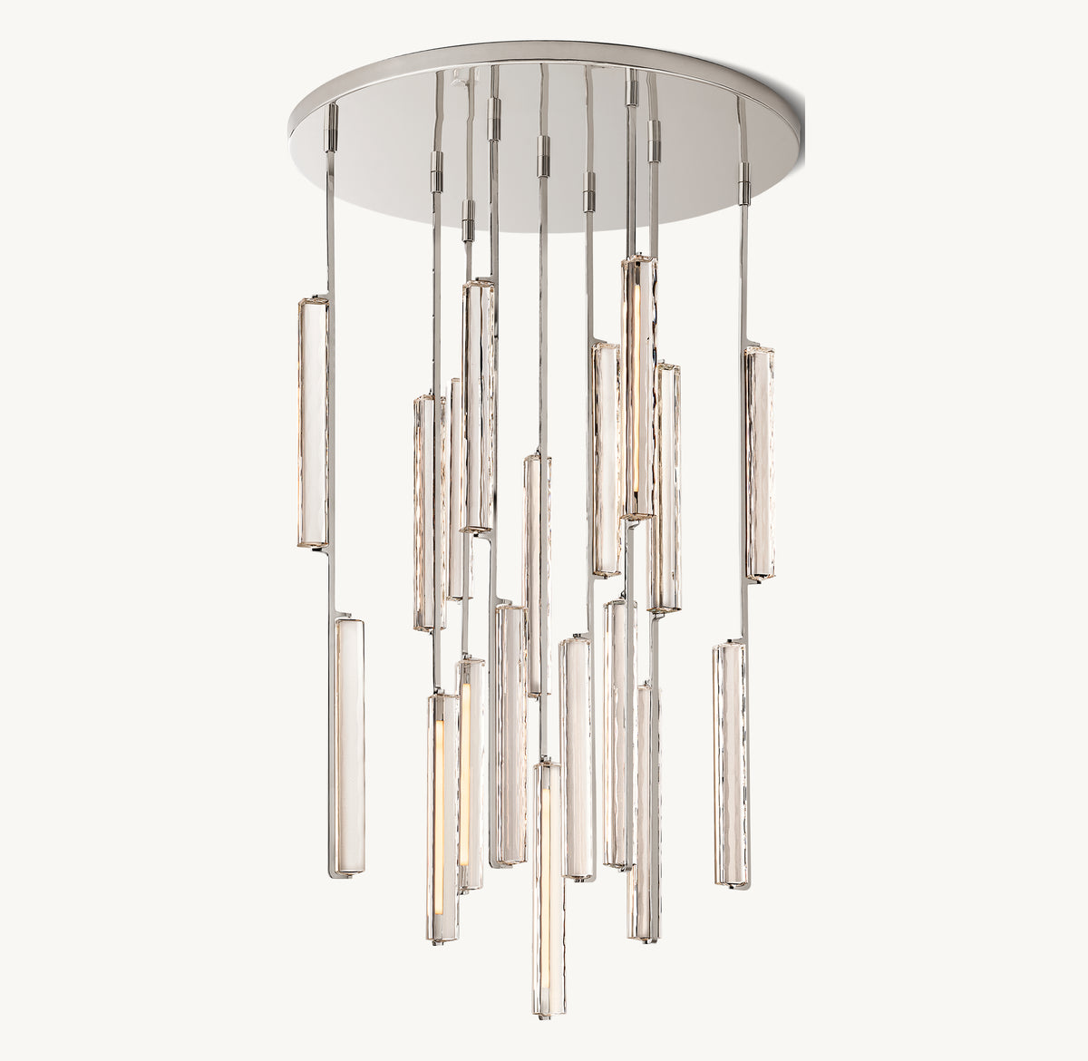 Sculptural Audubon Crystal Round Chandelier