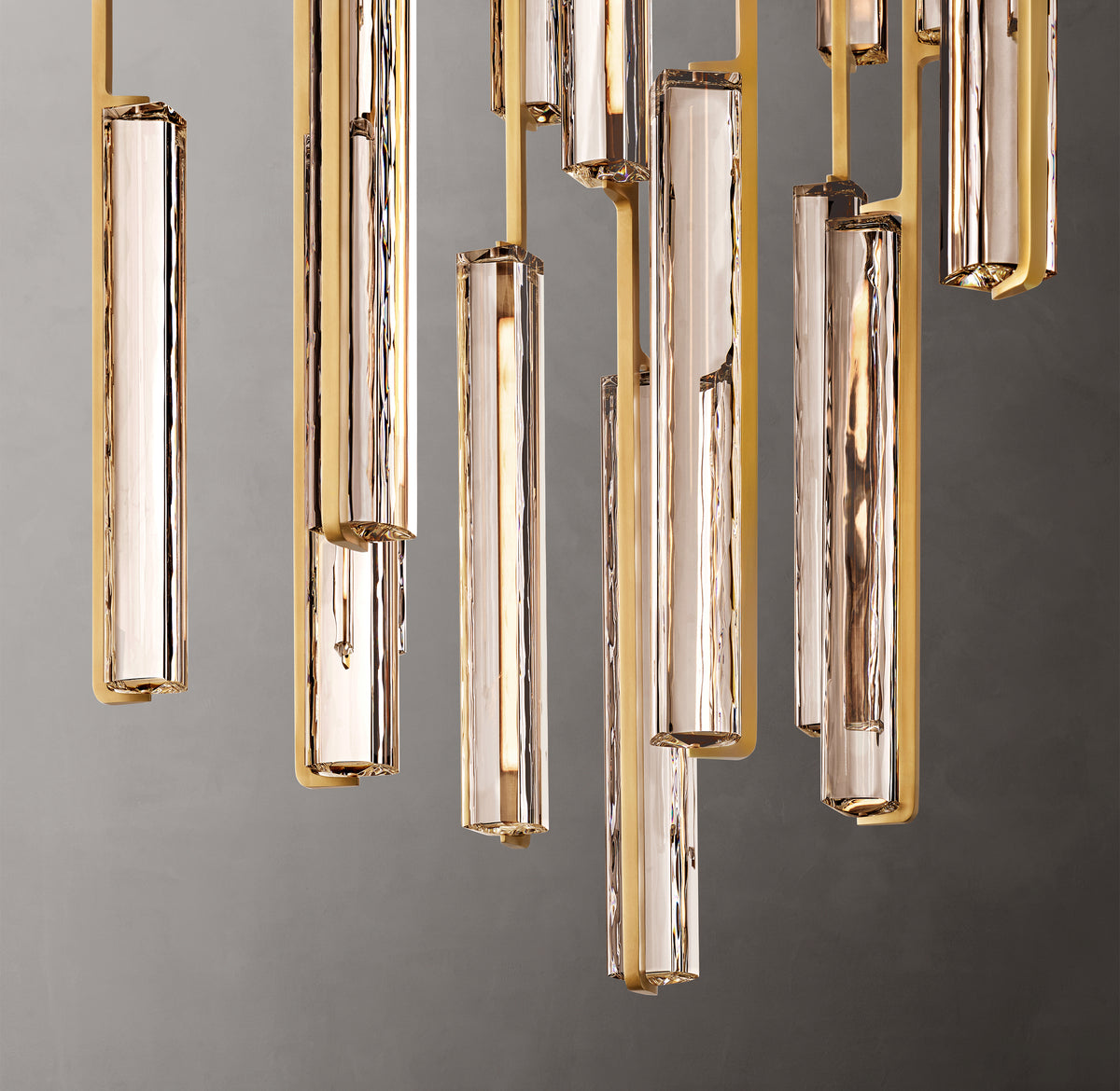 Sculptural Audubon Crystal Round Chandelier