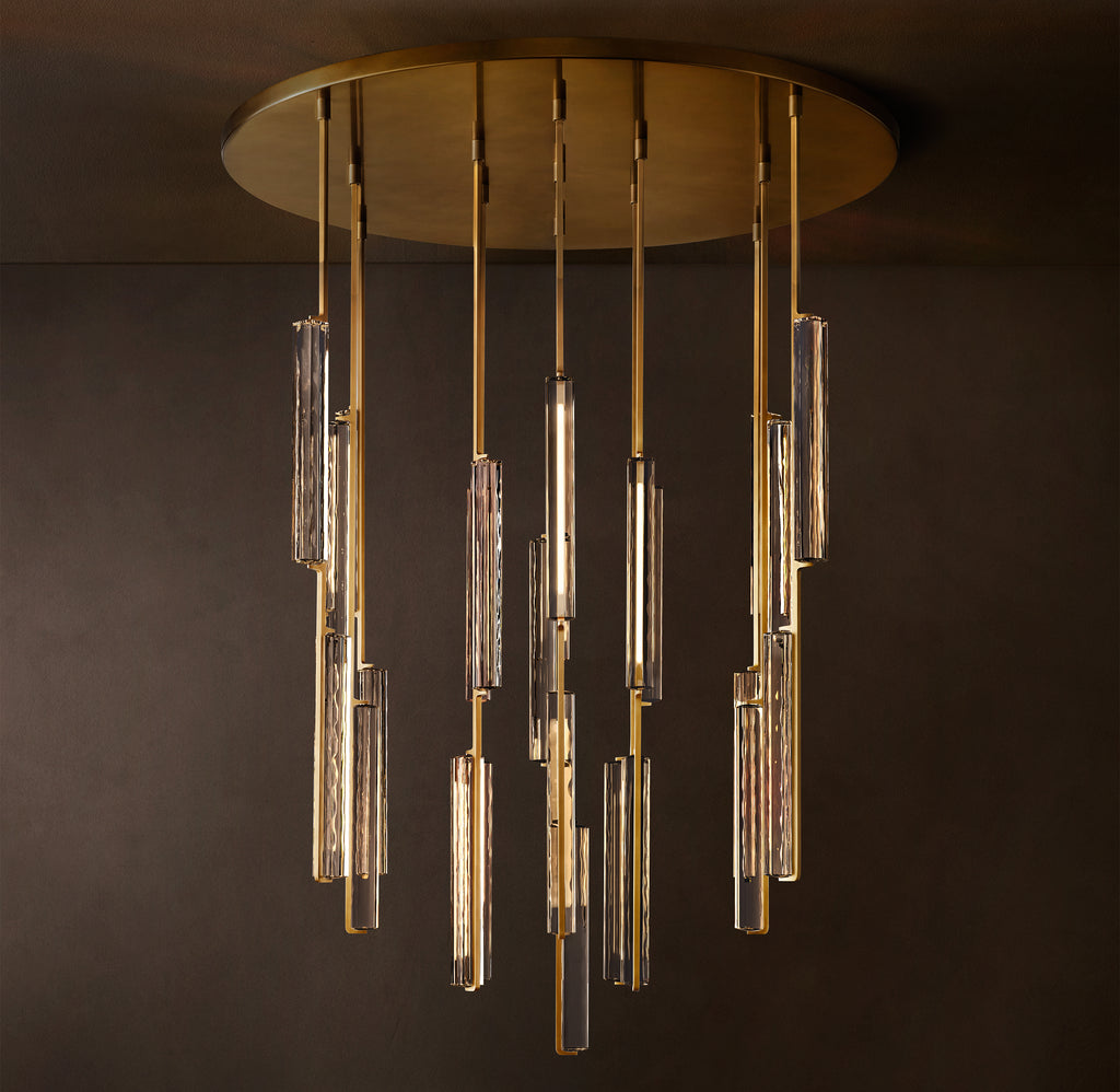 Sculptural Audubon Crystal Round Chandelier, alternate view