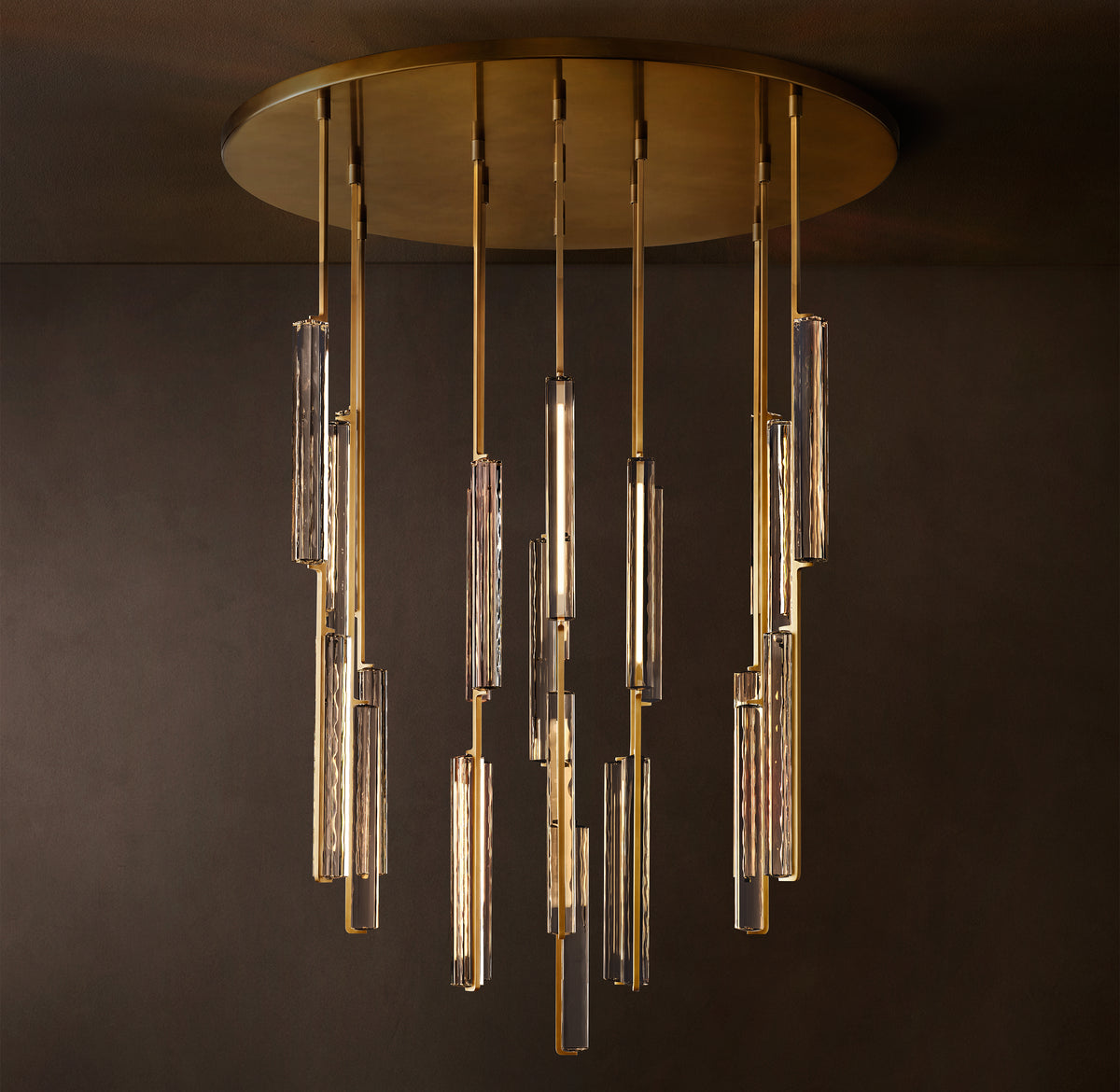 Sculptural Audubon Crystal Round Chandelier, alternate view