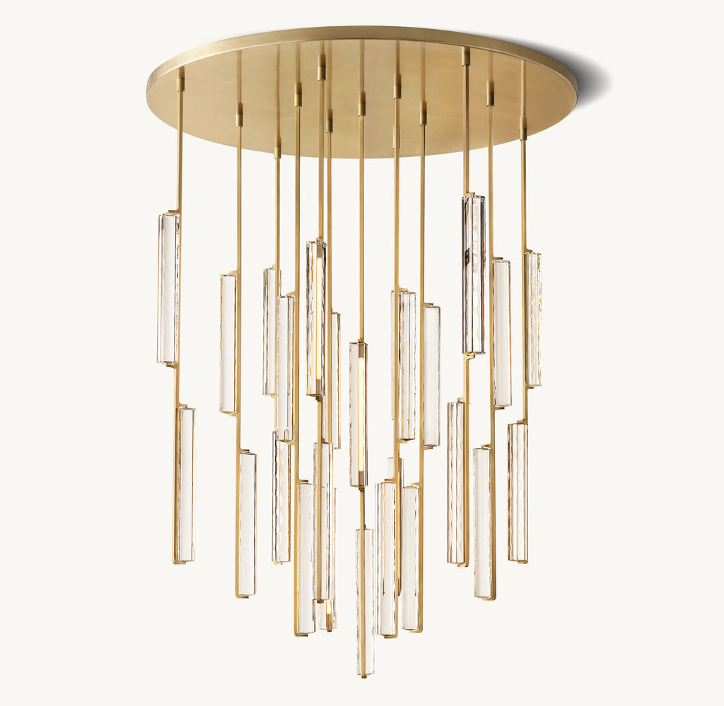 Sculptural Audubon Crystal Round Chandelier