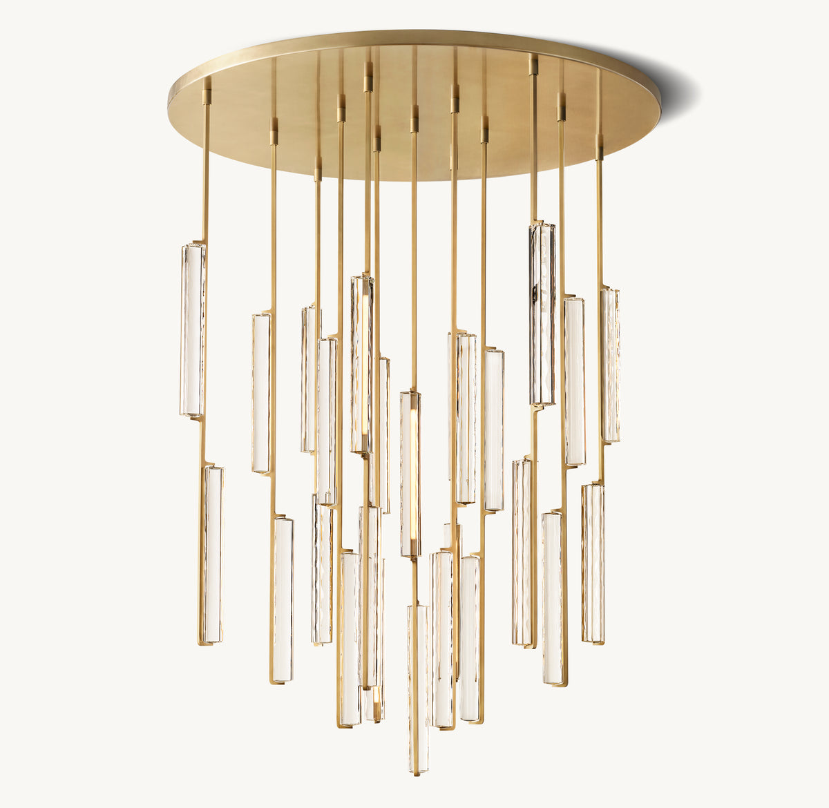 Sculptural Audubon Crystal Round Chandelier