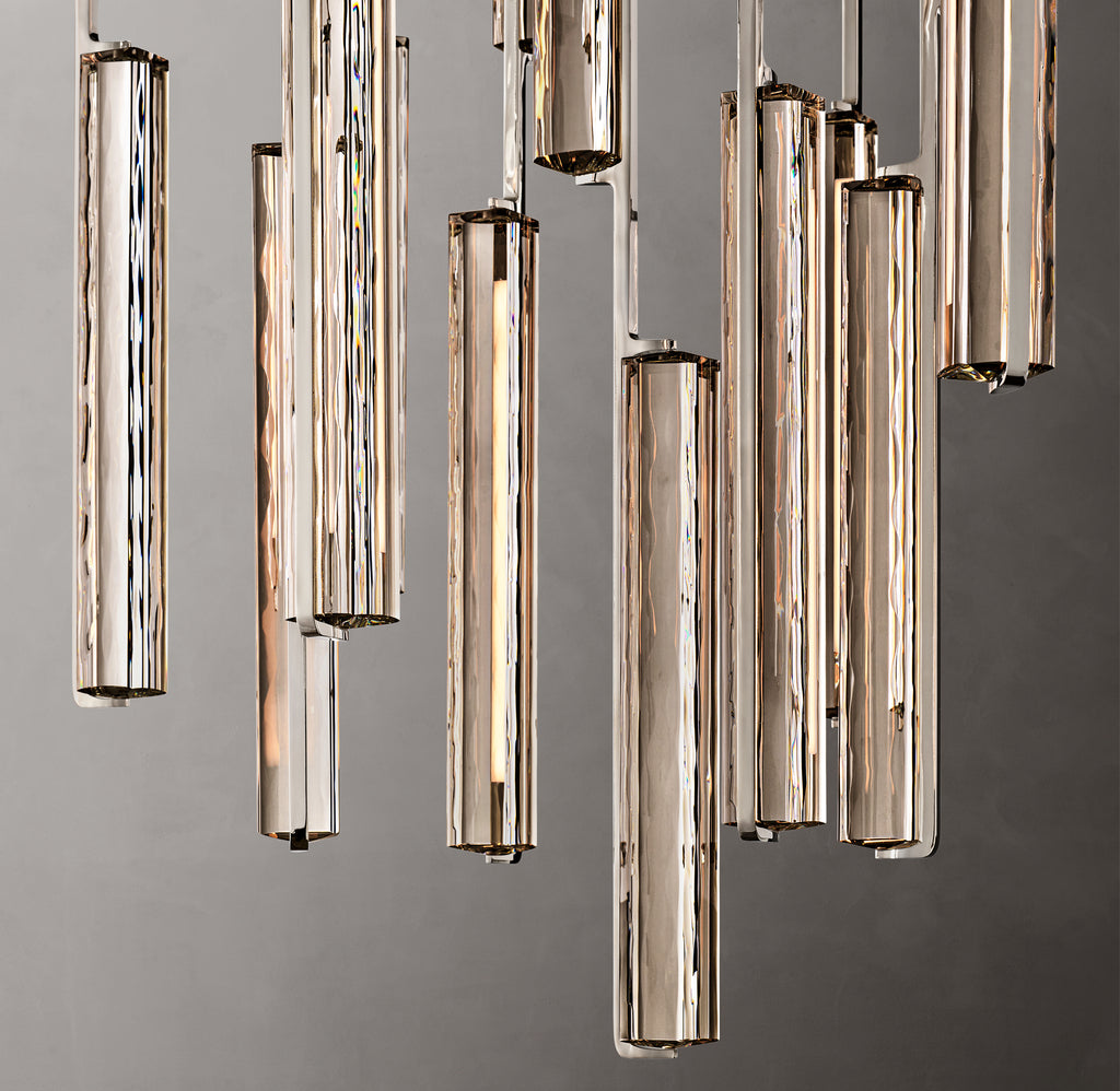 Sculptural Audubon Crystal Round Chandelier
