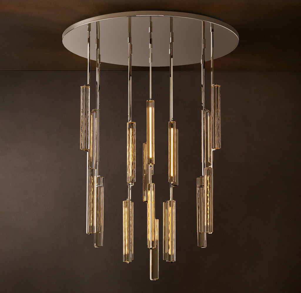 Sculptural Audubon Crystal Round Chandelier, alternate view