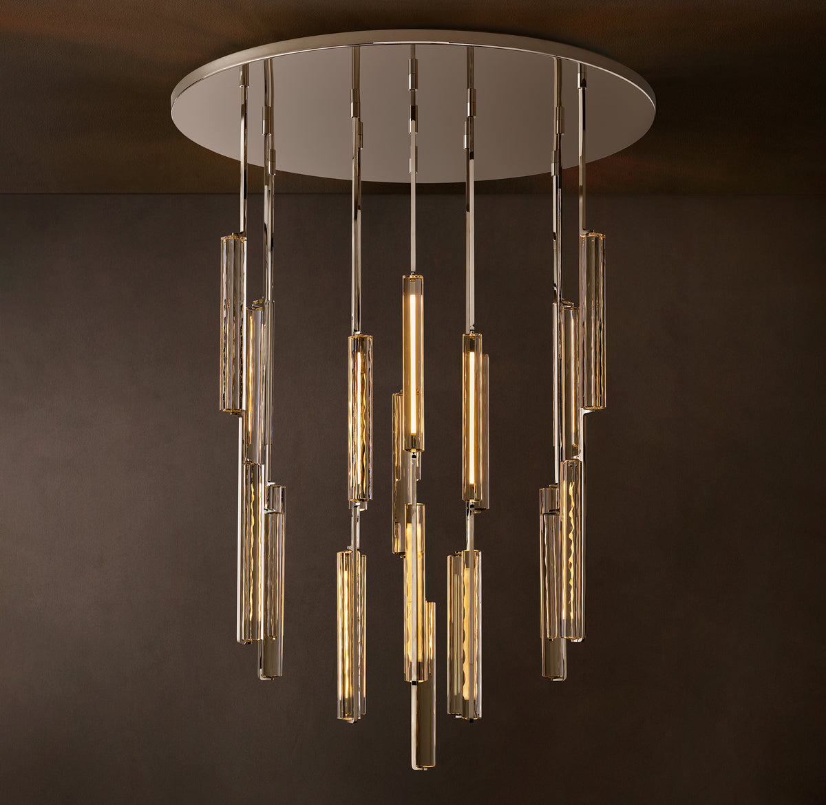 Sculptural Audubon Crystal Round Chandelier, alternate view