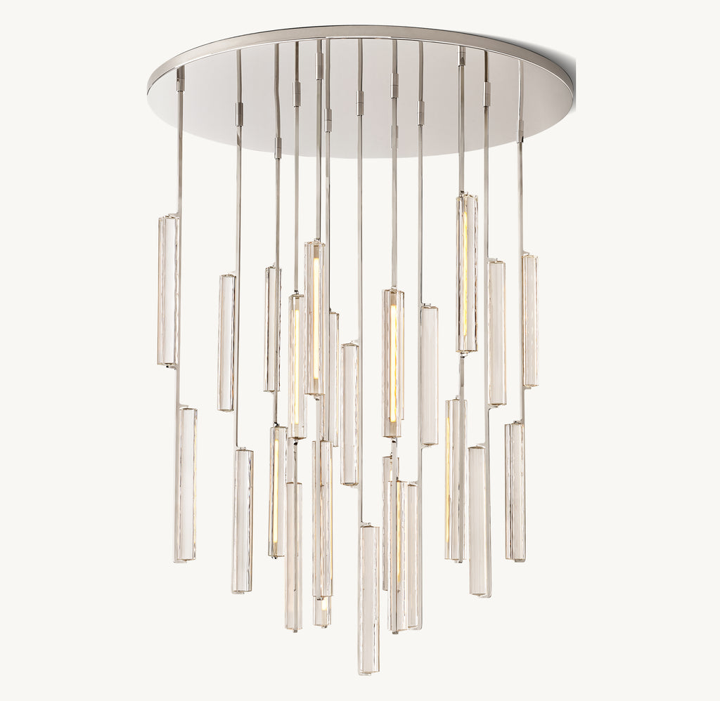 Sculptural Audubon Crystal Round Chandelier